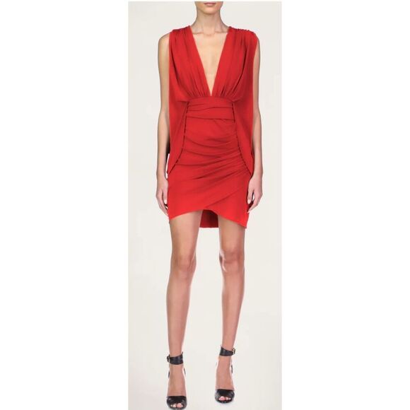 Halston RIA V NECK JERSEY DRESS -14 - Picture 1 of 9